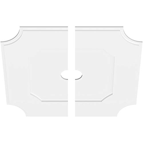 Image of Ekena Millwork CMP36LE2-04000 Locke Architectural Grade PVC Contemporary, Two Piece Urethane Ceiling Medallions 36 inchOD x 4 inchID x 21 1 /2 inchC x 1 inchP