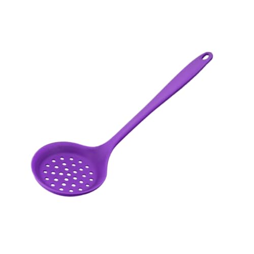 FUNOMOCYA Silicone Slotted Skimmer Spatula - Non-Stick Cooking Spoon Ladle, Heatproof Kitchen Tool for Straining Vegetables and Oil, 12.67 Inch,Assorted Colors