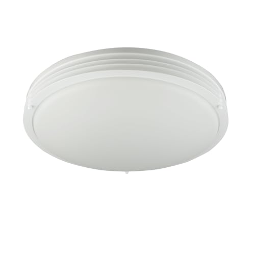 Image of Good Earth Lighting 17 Inch LED Flush Mount Ceiling Light – 1950 Lumens, 3000K Soft White, Dimmable to 15%, CRI 90+, 31W Integrated LED, Matte White Finish, Damp Location Rated, 30,000 Hour Lifetime