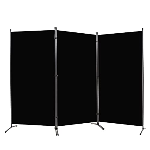 Room Divider 6FT Folding Privacy Screens, 3 Panel Partition Room Dividers w/Freestanding Design, Portable Wall Divider for Room Separtation, Fabric Screen Panel for Home Office Bedroom Dorm