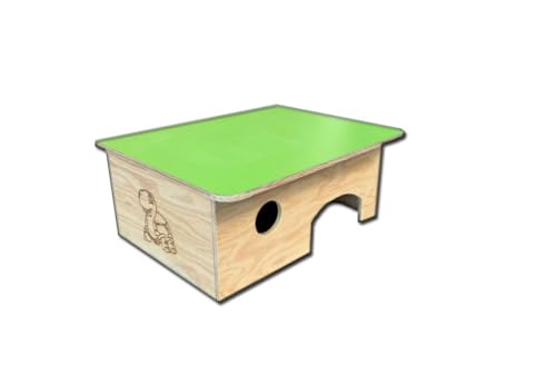 Casetta per tartarughe di terra in legno multistrato, resistente alle intemperie, senza fondo, ventilazione regolabile ricorevo casa chalet villetta gabbia terrario rettili e serpenti 43x30x23 cm