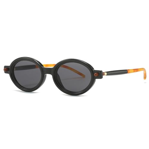 Lunettes de soleil ovales protection UV400 totale monture bicolore gris clair confortable