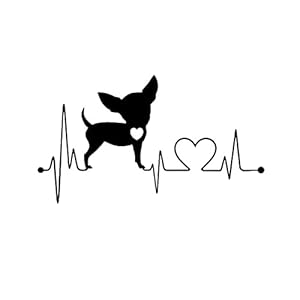 Stickers Voor Auto’S Car Sticker 3D 15.2 * 8.6Cm Chihuahua Dog Heartbeat Sticker On Car Funny Stickers And Decals Vinyl…