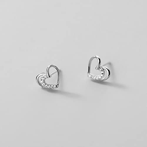 Boucles d'oreilles argent sterling 925 femmes bijoux fins mariage cœur