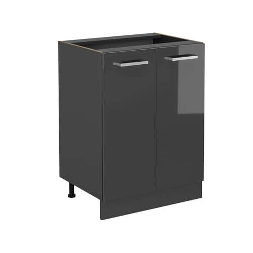 Vicco Meuble Bas de Cuisine R-Line, Anthracite Haute Brillance, 60cm sans PT, pour Une Combinaison...