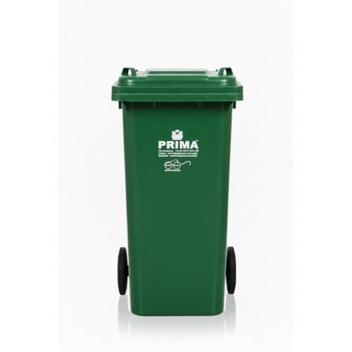 Image of Prima Plastic Manual-Lift Garbage Waste Dustbin with Wheels 120 Ltr Mix