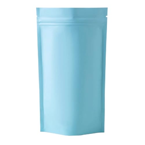 Bolsas de plástico con cremallera, 100 bolsas de papel de aluminio de mylar mate con cierre de cremallera, reutilizables (rosa azul, 20 x 30 cm)