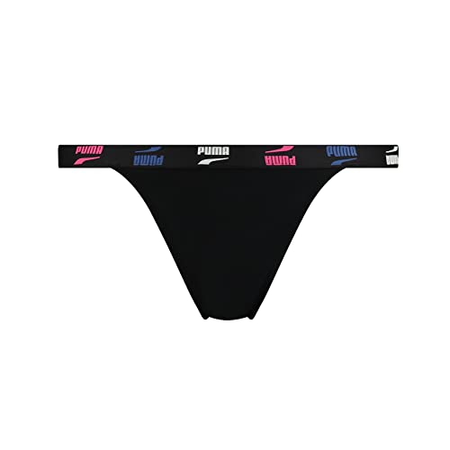 PUMA Damen Tanga Brief Bikini Bottoms, Black Combo, S EU