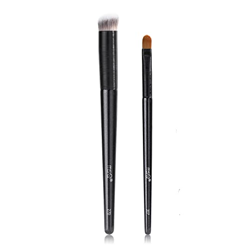 MSQ 2pcs Under Eye Concealer Brush Flawless Foundation Brush with Soft Synthetic Fiber for Powder Cream Liquid Makeup