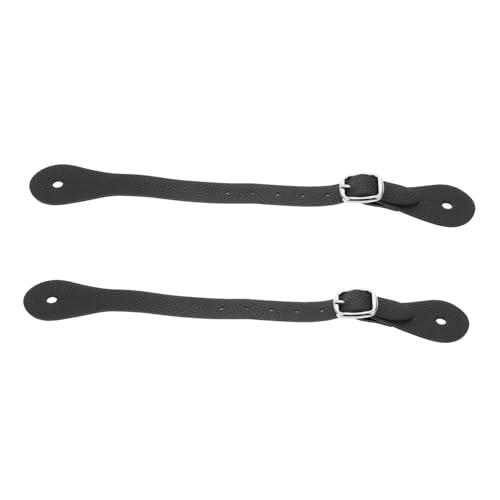 VANZACK Black Pu Western Spur Straps Horse Braiding Kit Comfortable Boot Straps for Equestri