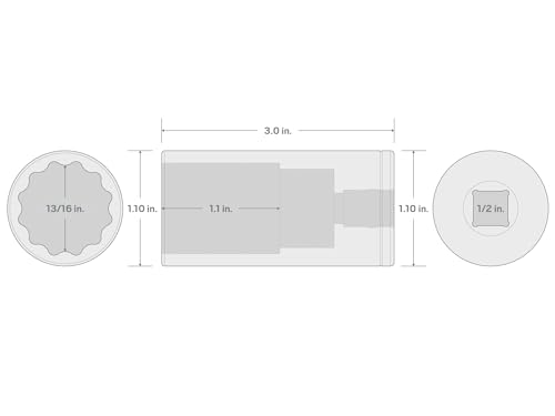 Image of TEKTON 1 /2 Inch Drive x 13 /16 Inch Deep 12-Point Socket | SHD23221