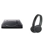 Sony PS-LX310BT Belt Drive Turntable: Fully Automatic Wireless Vinyl Record Player & WH-CH520 Wireless Headphones Bluetooth On-Ear Headset with Microphone, Black New