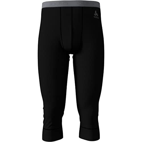 Odlo Herren Funktionsunterwäsche 3/4 Hose 100% MERINO 200 GRAMM, black, L