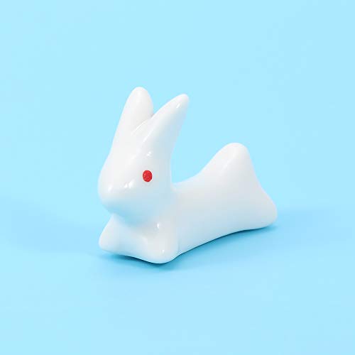 YASUOA 6 Pieces Ceramic Chopsticks Stand Cute Rabbit Design Dinner Tableware Holder Spoon Rest Chopstick Rack Pillow Care Rest for Home Kitchen Kids Women Girls Knife Fork Easter Decoration