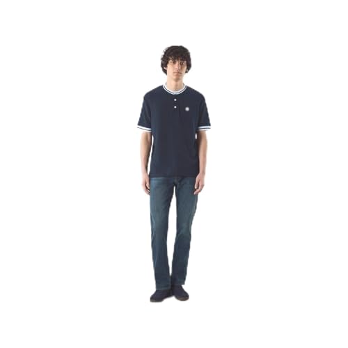 Pretty Green Mens Cressa Grandad T-Shirt Navy XL