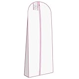 Brautkleidhülle Kleidersack 180 cm, Faltbare Atmungsaktive Kleiderhülle, Staubdicht & Wasserdicht mit Reißverschluss, Für Brautkleider, Abendkleider und Lange Mäntel
