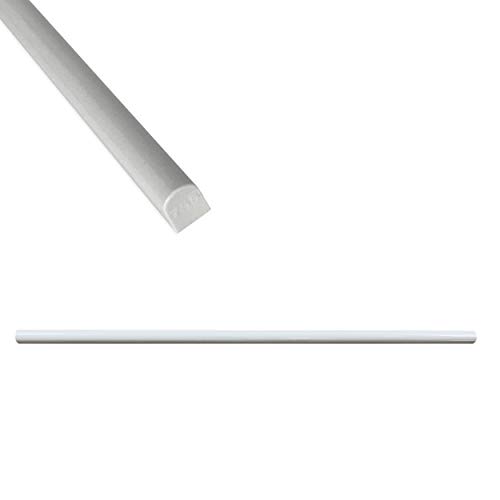 Questech Soho High Pencil Tile Trim 1/3 x 12 inch Shower Edge Tile Transition Liner Wall Molding - Polished Light Gray (6 Pack)