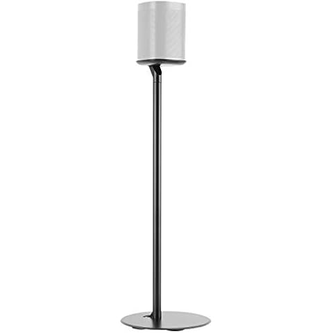 RICOO Speaker Floor Stand suitable for Sonos One One SL & Play:1 LH054-F Loud-Speaker Holder - Black 1 piece | Standing Pedestal WLAN Airplay bluetooth box mount Cover
