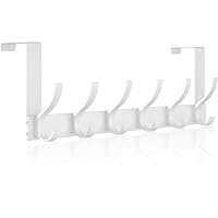lmytdo Over Door Hook, Heavy Duty Stainless Steel Over Door Hanger with Rust Resistant Finish - 12 Hooks, Space Saving Over Door Organizer Rack for Hanging Coat, Towel, Bag, Bearing Weight 20kg