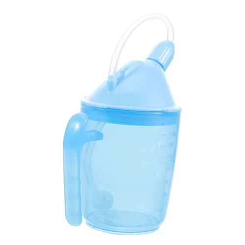 Beavorty Patient Cup Adult Sippy Cups for Elderly Cups with Lids and Straws for Adults Adult Spill Proof Cup for Drinking Water Cup Drinking Cups for The Elderly Adults Cup Plastic Sky-blue