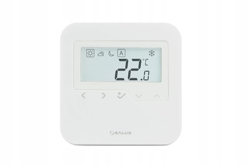 Salus HTRS-RF(30) Thermostat d’ambiance compatible Smart Home avec affichage numérique, 3 V, blanc