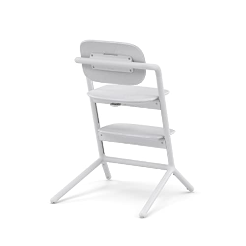 Image of Cybex LEMO Toddler High Chair with Modern Design, Easy One Hand Depth and Height Adjustment, Anti-Top Wheels, and Easy Assembly, Convertible to Adult Chair - All White