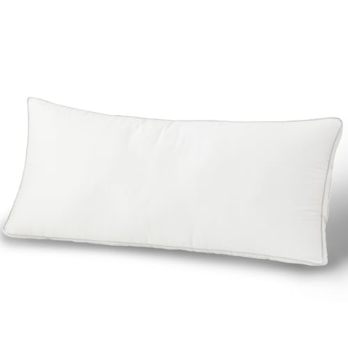 fuwawa 枕 ロング枕 マクラ 90x43cm 抱き枕 だきまくら 高反発枕 【高めx低め に高さ調節可能】 側生地綿100% 長枕 長い枕 ふわふわ 快眠 まくら 大きい枕 ロングクッション 枕? 防ダニ 洗える枕(ホワイト)