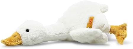 Steiff Gilda Gans weiß 26 cm, Soft Cuddly Friends, Kuscheltier Bauernhof Gans, Flauschiges Stofftier zum Spielen & Kuscheln, aus kuschelweichem Plüsch für babysanfte...