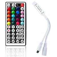 Cube-LED 44 Keys DC5V/12V/24V IR Wireless RGB Remote Controller for 3528 5050 2835 SMD RGB LED Strip Lights,Illuminate Your Space with Precision (5-24V 44Key IR [White])