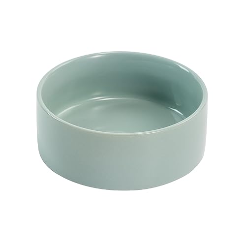 SPUNKYJUNKY Ciotola per cani in ceramica Ciotola per cibo Ciotola per gatti per cani e gatti (400 ml, verde chiaro)