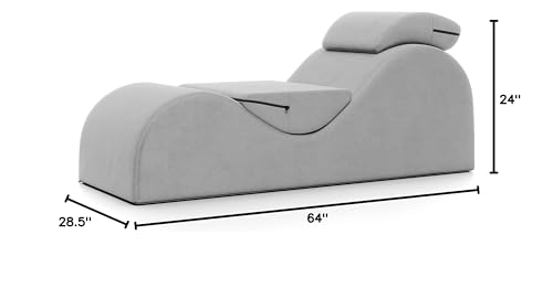 Image of Avana Luvu Lounger - Chaise Lounge Chair for Yoga, Exercise, Massage - High Density Foam - Made in The USA - Light Grey