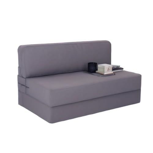 Image of PUM PUM 2-Seater Sofa Cum Bed | EPE Foam Foldable Couch with Velvet Fabric & Washable Cover | Convertible Sofa Bed for Home, Living Room & Office Guests | 3 x 6 Ft (Grey)