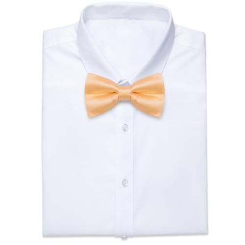 Image of YourTies Bow Ties for Men Pretied Bowties Solid Color Satin Bow Tie Formal Business Tuxedo Wedding Party Prom