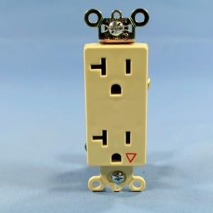 #US P&S Ivory Decorator Specification Grade Isolated Ground Receptacle 20A IG26362-I