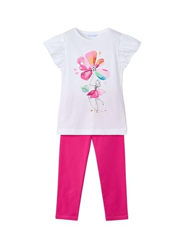 Mayoral Floral Leggings Set for Girls Magenta