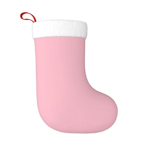 rrxnbcgg Calcetines de Navidad de color rosa sólido para chimenea con ideas de regalo, tradiciones familiares festivas, rellenos de calcetines para ella