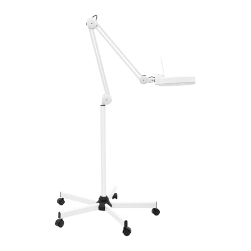 CLEADONG Lámpara con lupa LED, 5 lupas de pie, para salón de belleza, esteticistas y aficionados