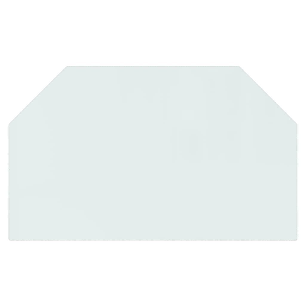 Rantry Placa de cristal hexagonal para chimenea, 100 x 60 cm, protector de suelo para parquet y superficies laminadas, base de estufa resistente a altas temperaturas, cubierta de piso de vidrio