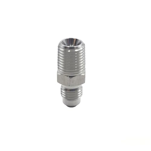 Image of HFS(R) 1 /4 inch NPT Male to 1 /4 inch SAE Male Flare Tubing Adapter Hose Connector Pipe Fittings 304 Stainless Steel