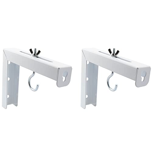 TAODAN 1Set Projector Screen Wall Mount L-Shaped Brackets, Wall Hanging Brackets for Home Projector and Movie Screens, Adjustable Mounting Hooks, Steel Frame, White, Wall Mount