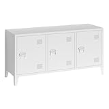 Riess Ambiente Industrial Sideboard DURA Steel 120cm - weiß - Metall mit 3 Türen Kommode Stauraum Loft Design Wohnzimmer