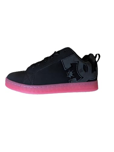 DC Shoes Womens Court Graffik Trainer/Skate Shoe Black/Black/Pink Size UK 7