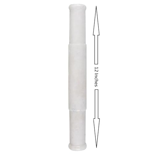 Image of White Marble Chakla /Rolling Pin Board /Roti, Chapati Maker & Marble Belan /Rolling Pin for Kitchen | Chakla Belan Combo