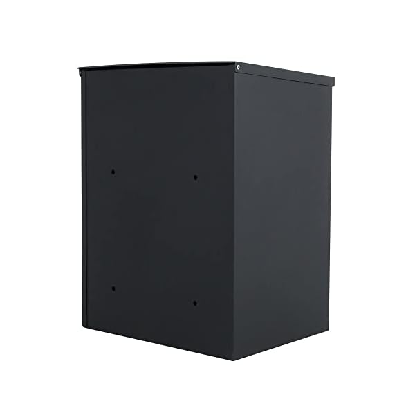 Wall Mounted Parcel Drop Box , Black Lockable Delivery Box for Parcels