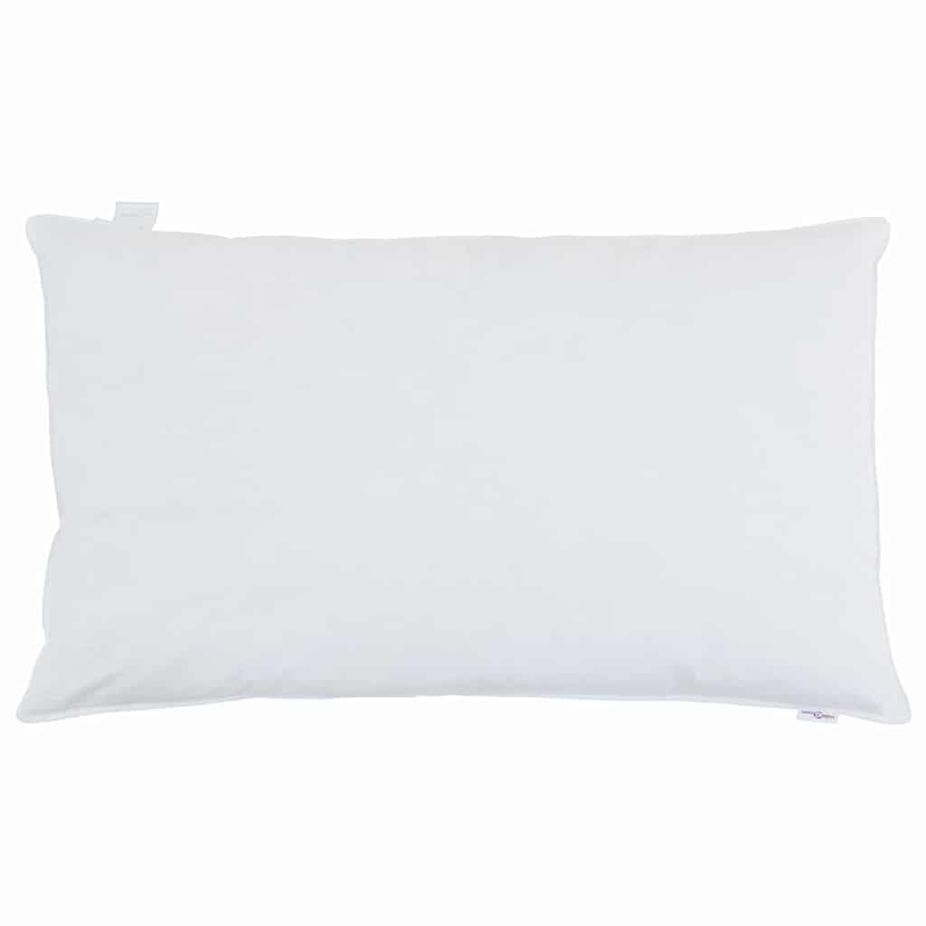 2 almohadas de plumas blancas de 40 x 80 cm con relleno de plumón, ergonómicas, transpirables y lavables, ideales para dormir de espalda, de lado y boca abajo
