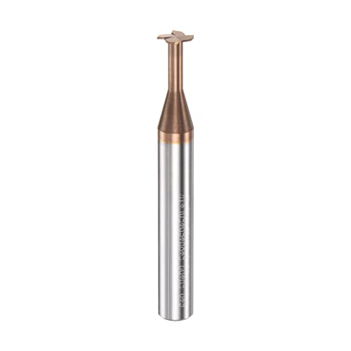 Image of HARFINGTON T Slot End Mill Milling Cutter 6mm Cutting 0.5mm Depth 6mm Shank Solid Carbide Titanium Coated 4 Flutes for Stainless Steel Alloy