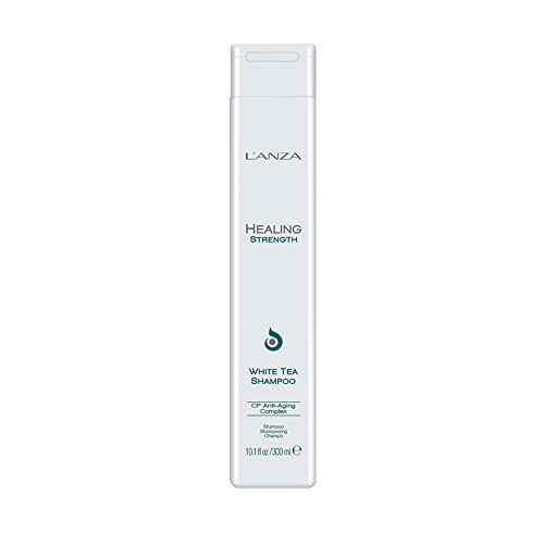 L ANZA Healing Strength White Tea Shampoo, Strengthens, Protects and Restores Weak, Fragile, and Aged Hair, Rich with Keratin Protein, Healing Oils and Vitamin C (10.1 Fl Oz)