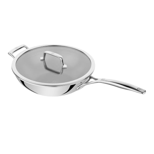 ZWILLING Peak Ceraforce HyCoat Wok avec couvercle en verre Inox 18/10 30 cm