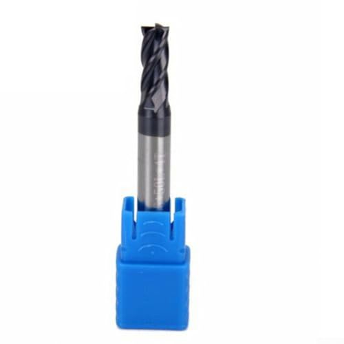 Homefurnishmall Fresa de carburo, 4 flautas para mano derecha AlTiN recubierta de carburo sólido para fresadoras CNC, acabado de desbaste (1 mm)