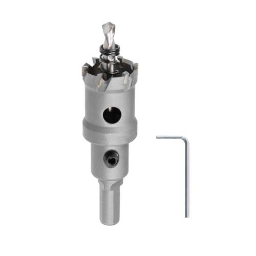 1-Inch (25.5mm) TCT Hole Saw Kit, Tungsten Carbide Tipped Heavy Duty Hole Cutter with Spring-Loaded Pilot Drill Bit for Stainless Steel, Hard Metal, Iron, Wood, Plastic (1' (25.5mm))